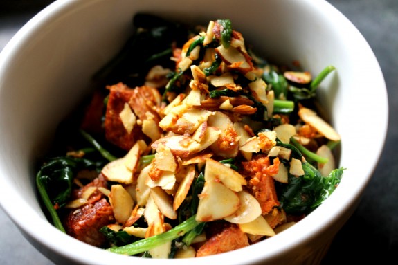 Vegan Chorizo and Spinach Scramble