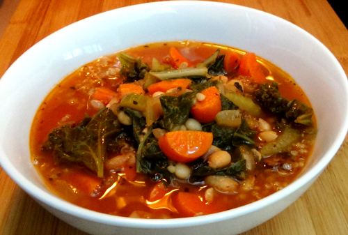VIDEO White Bean and Greens Vegetable Soup - JL goes Vegan